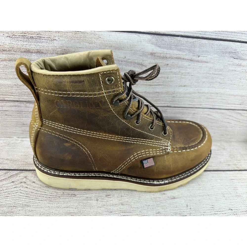 Carolina Men's Brown Leather Moc Toe Work Boots